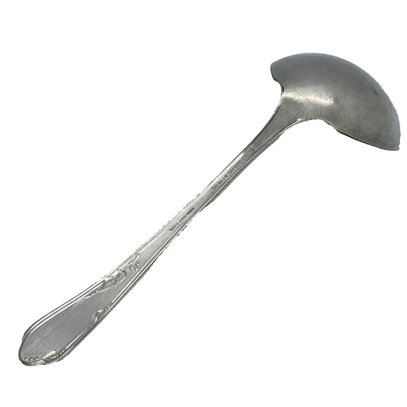 Vintage 1936 WM A Rogers 7" Gravy Ladle Silver Plate Meadbrook Heather Pattern - Picture 9 of 12